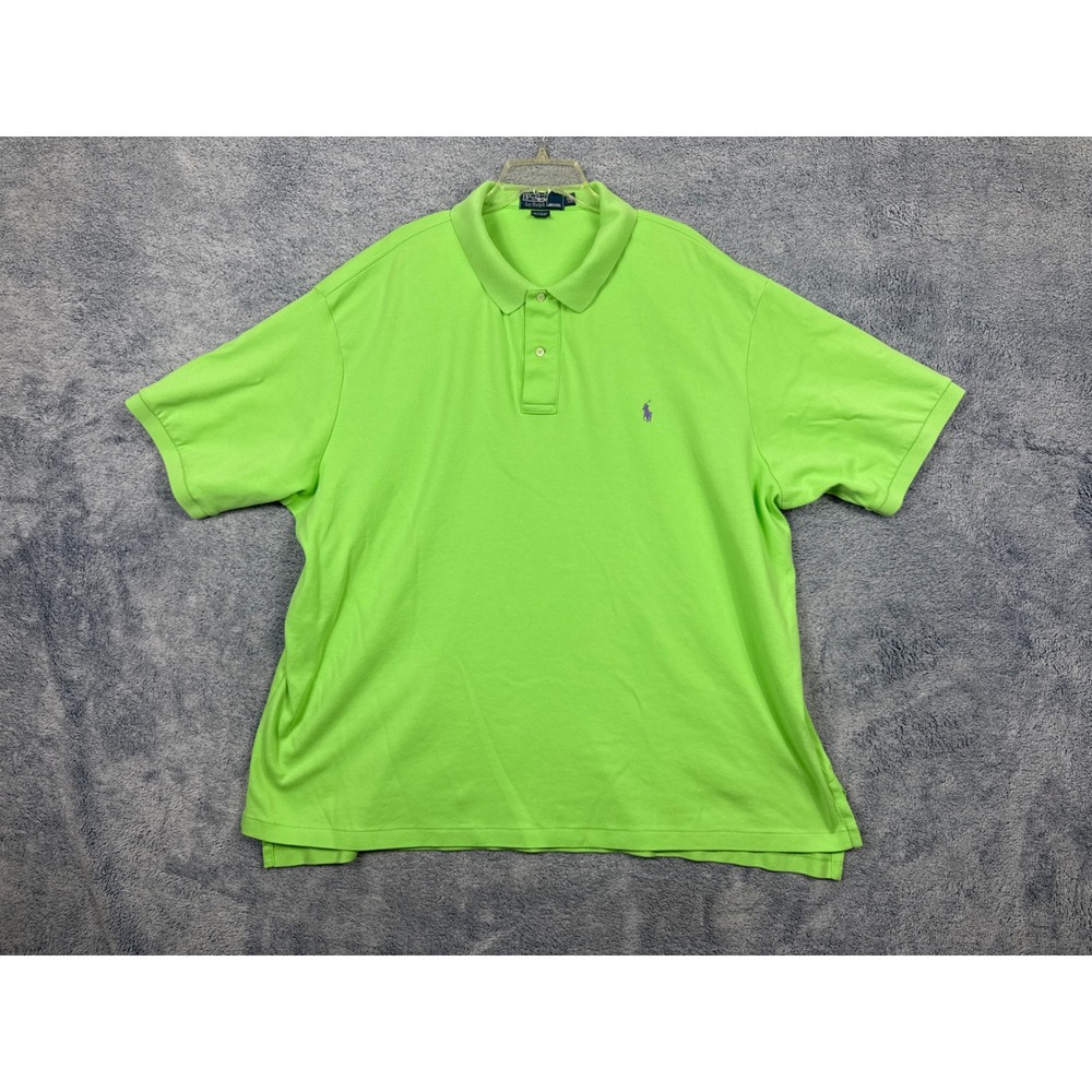 Polo Ralph Lauren Mens 3XB Green Short Sleeve Polo Shirt Purple Pony Logo